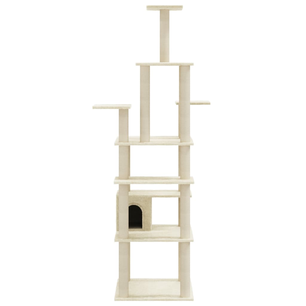 Albero per Gatti con Tiragraffi in Sisal Crema 183 cm cod mxl 9359