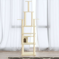 Albero per Gatti con Tiragraffi in Sisal Crema 183 cm cod mxl 9359