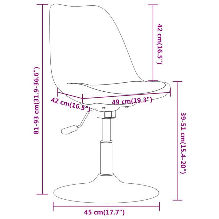 Sedie da Pranzo Girevoli 6 pz Grigio Scuro in Tessuto 3085356