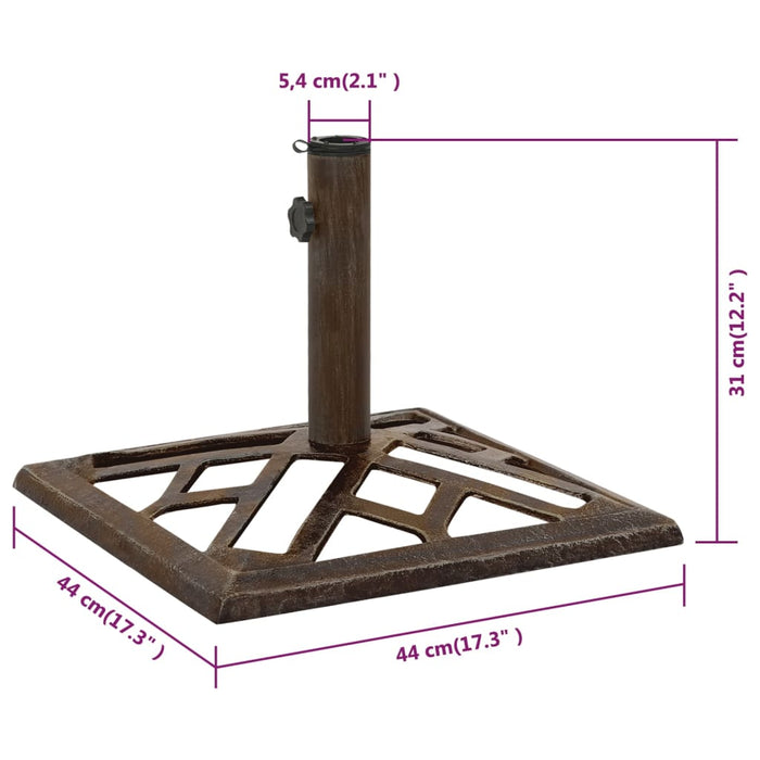 Base per Ombrellone Bronzo 44x44x31 cm in Ghisa cod mxl 35925