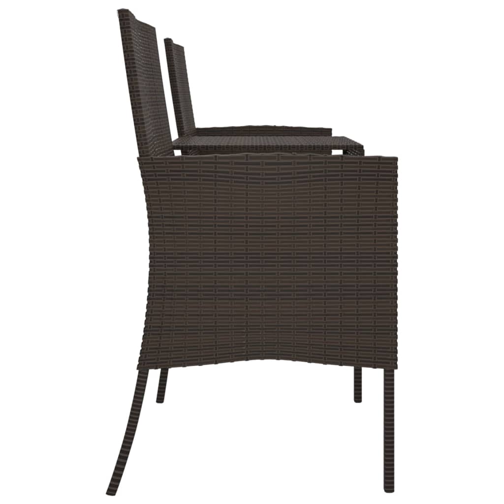 Divano da Giardino a 2 Posti con Tavolino in Polyrattan Marrone cod mxl 70763