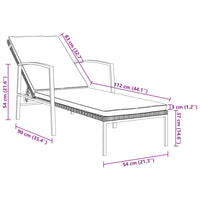 Lettino Prendisole da Giardino con Cuscino Polyrattan Marrone cod mxl 23238