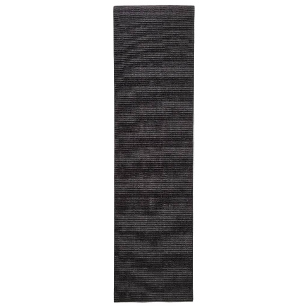 Tappeto in Sisal Naturale 66x250 cm Nero 136319