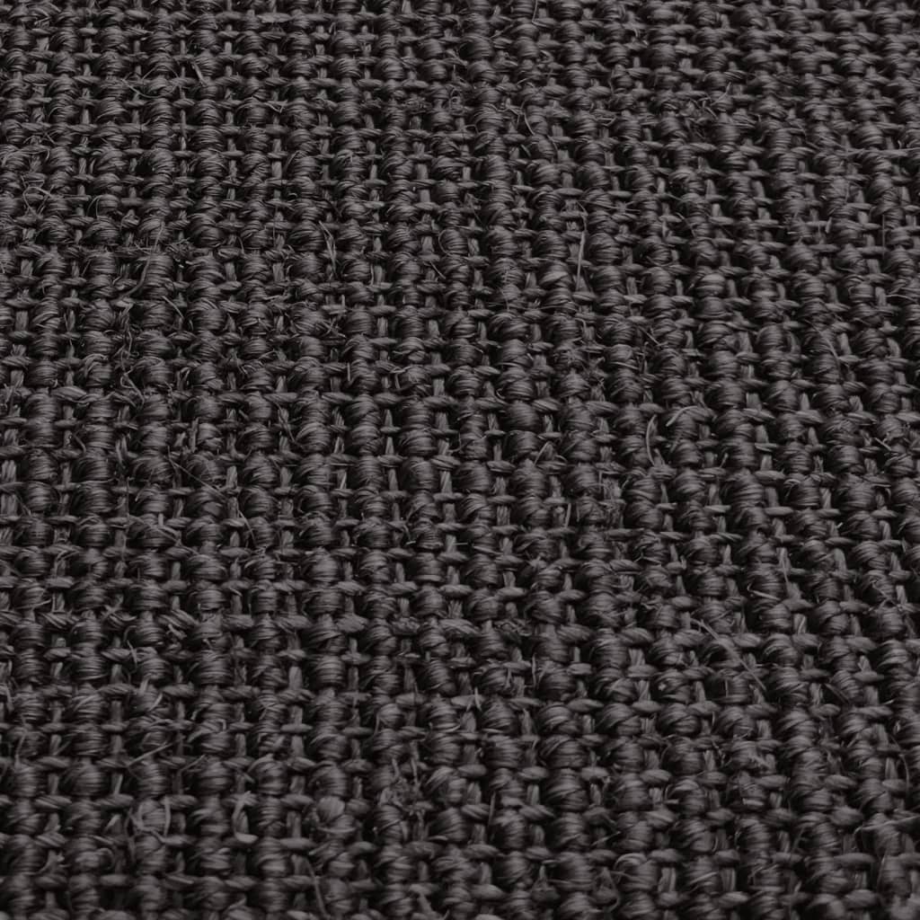 Tappeto in Sisal Naturale 66x250 cm Nero 136319