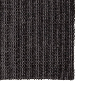 Tappeto in Sisal Naturale 66x350 cm Nero 136321