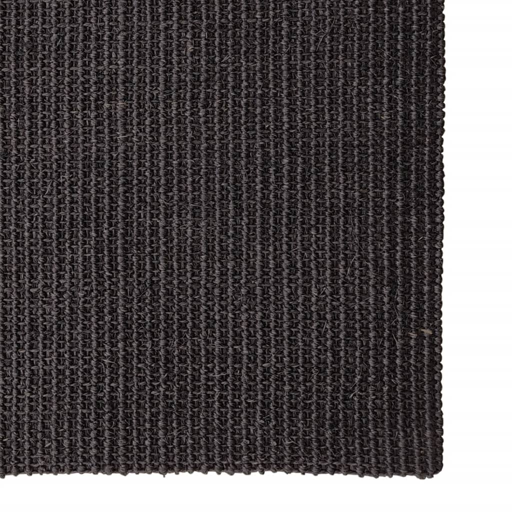 Tappeto in Sisal Naturale 80x200 cm Nero 136324