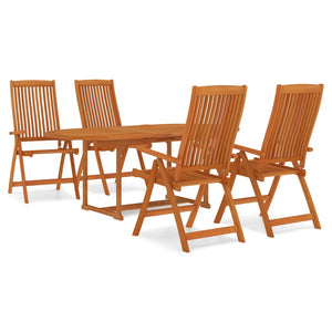 Set da Pranzo per Giardino 5 pz in Legno Massello di Eucalipto cod mxl 42749