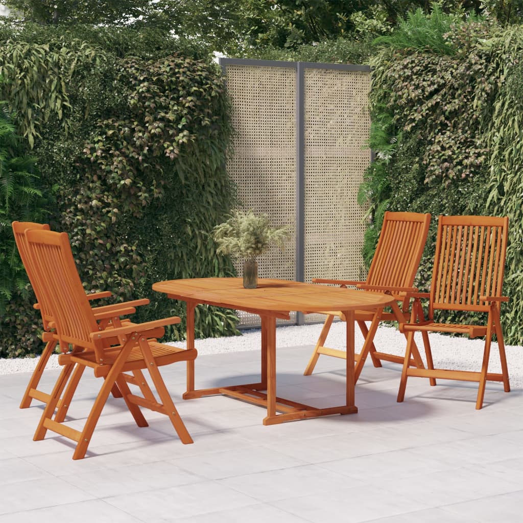 Set da Pranzo per Giardino 5 pz in Legno Massello di Eucalipto cod mxl 42749