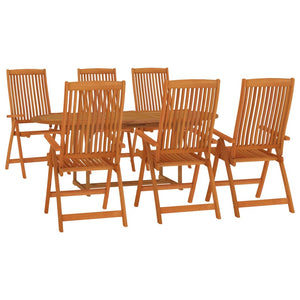 Set da Pranzo per Giardino 7 pz in Legno Massello di Eucalipto cod mxl 39496