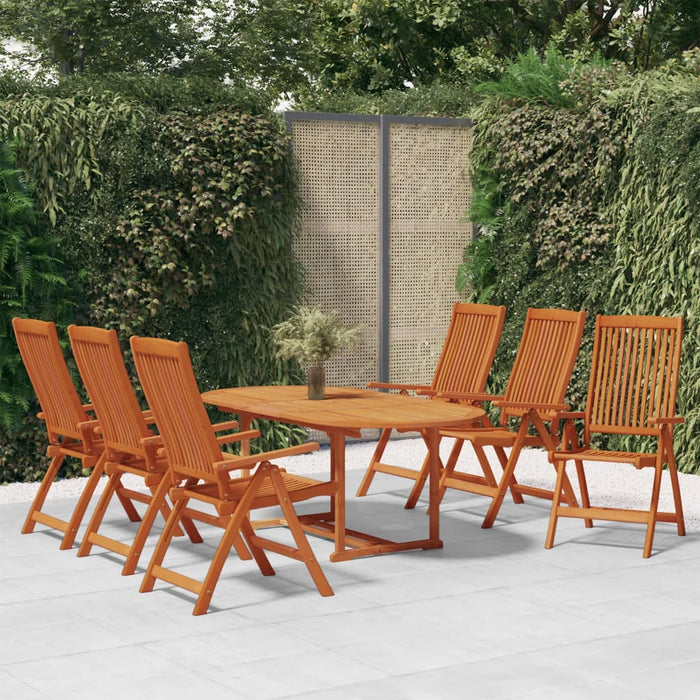 Set da Pranzo per Giardino 7 pz in Legno Massello di Eucalipto cod mxl 39496