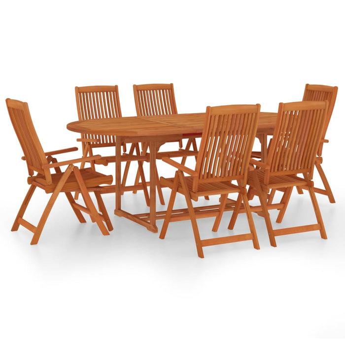 Set da Pranzo per Giardino 7 pz in Legno Massello di Eucalipto cod mxl 42693