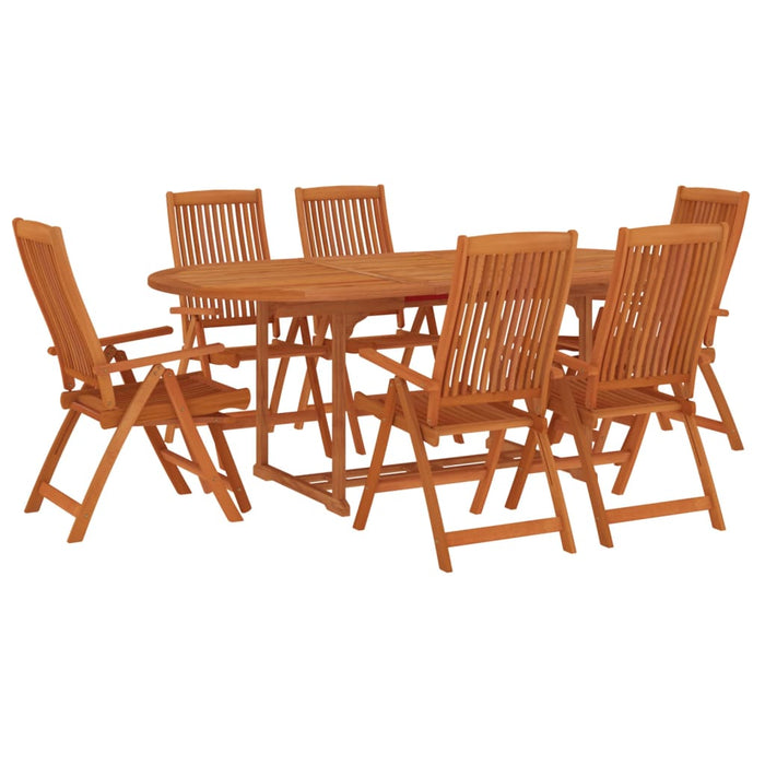 Set da Pranzo per Giardino 7 pz in Legno Massello di Eucalipto cod mxl 42693