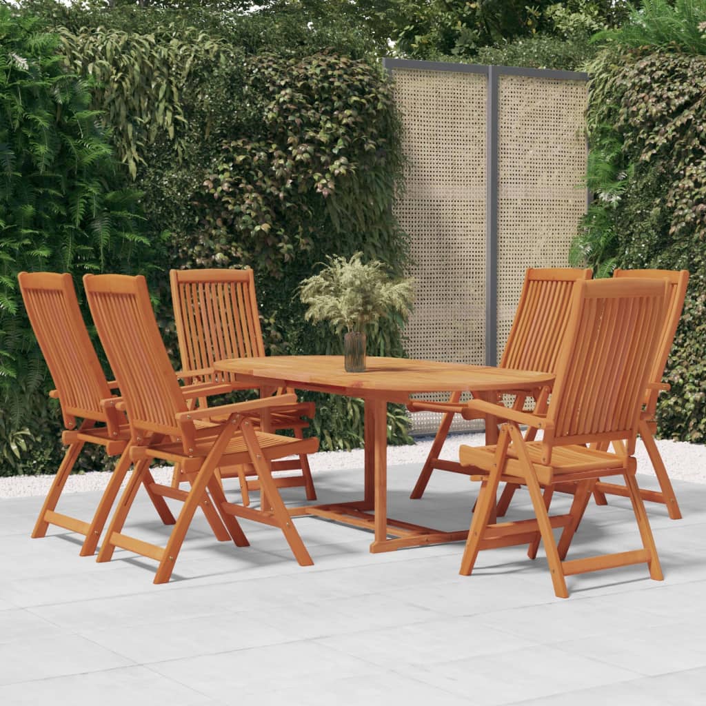 Set da Pranzo per Giardino 7 pz in Legno Massello di Eucalipto cod mxl 42693