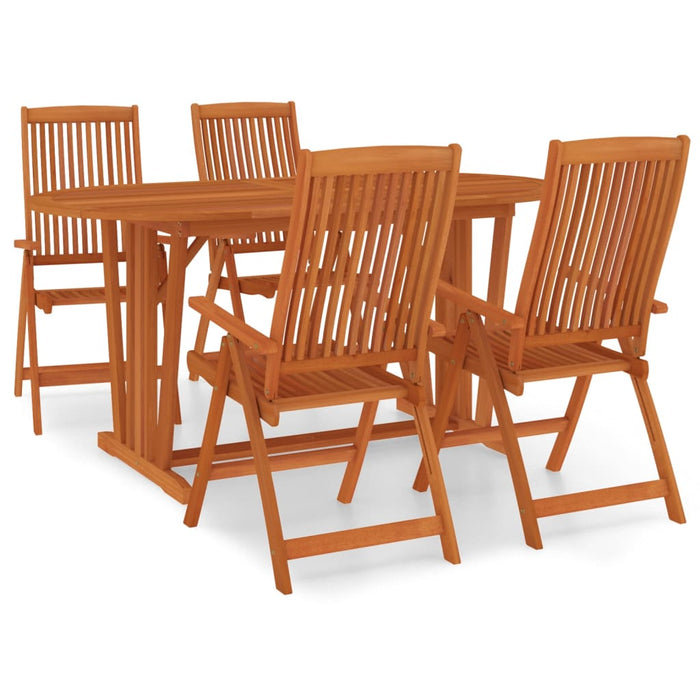 Set da Pranzo per Giardino 5 pz in Legno Massello di Eucalipto cod mxl 43235