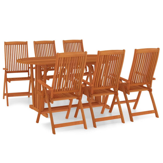 Set da Pranzo per Giardino 7 pz in Legno Massello di Eucalipto cod mxl 42720