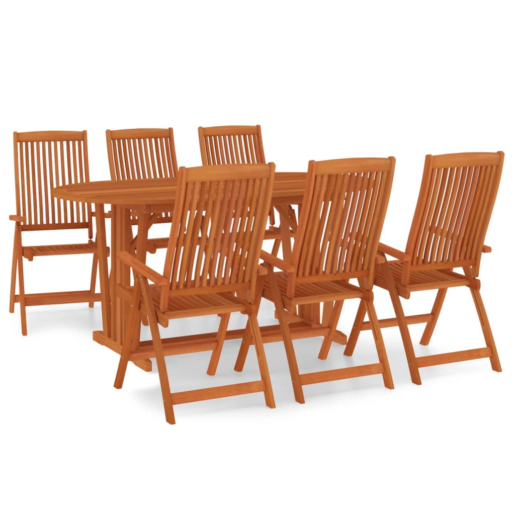 Set da Pranzo per Giardino 7 pz in Legno Massello di Eucalipto 3087339