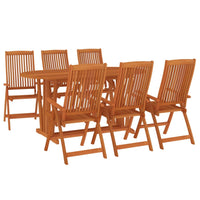 Set da Pranzo per Giardino 7 pz in Legno Massello di Eucalipto 3087339