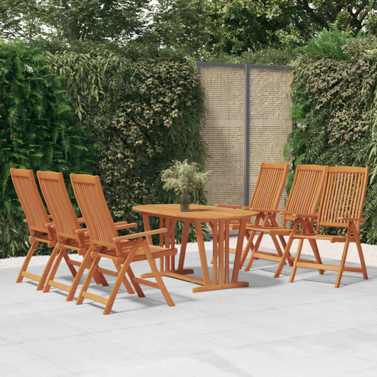 Set da Pranzo per Giardino 7 pz in Legno Massello di Eucalipto cod mxl 42720