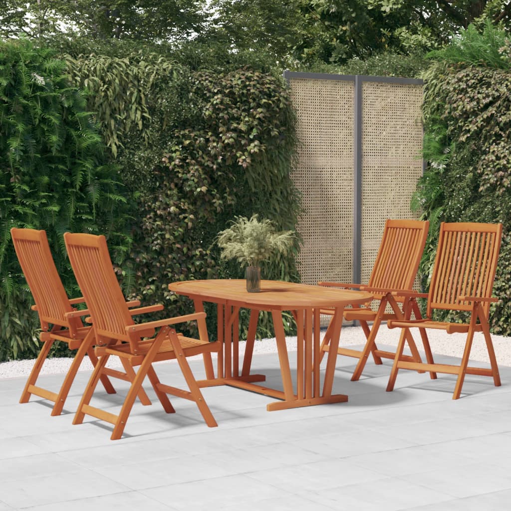 Set da Pranzo per Giardino 5 pz in Legno Massello di Eucalipto cod mxl 50207