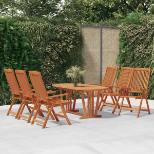 Set da Pranzo per Giardino 7 pz in Legno Massello di Eucalipto cod mxl 39495