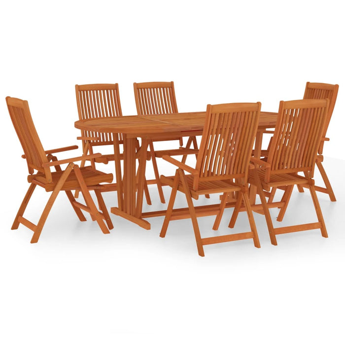 Set da Pranzo per Giardino 7 pz in Legno Massello di Eucalipto cod mxl 42723