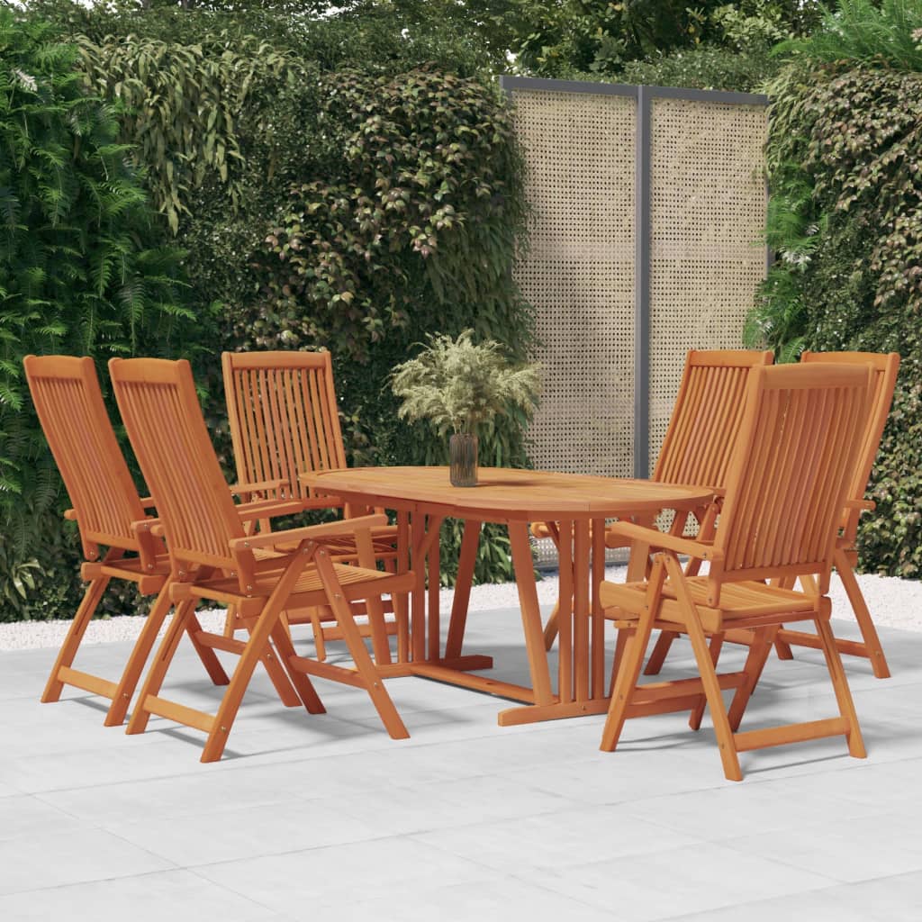 Set da Pranzo per Giardino 7 pz in Legno Massello di Eucalipto cod mxl 42723