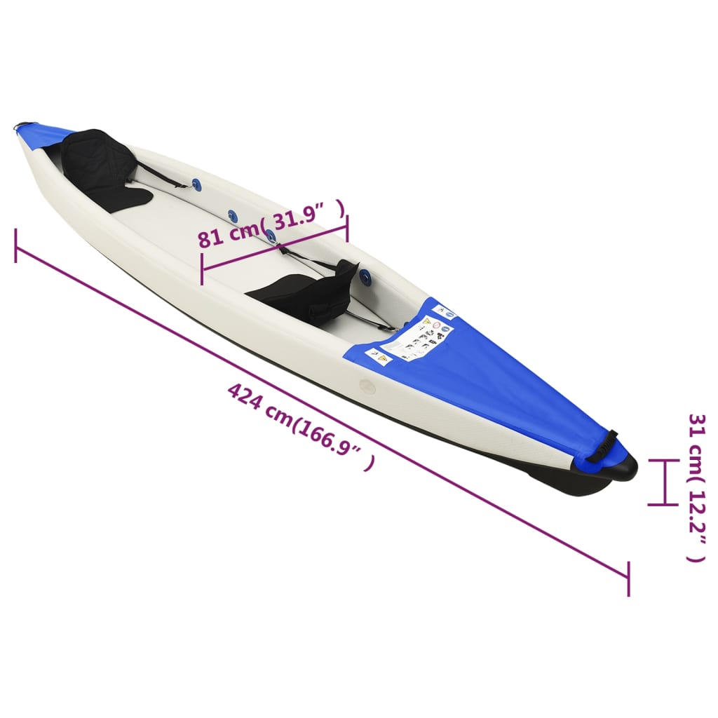 Kayak Gonfiabile Blu 424x81x31 cm in Poliestere 93436