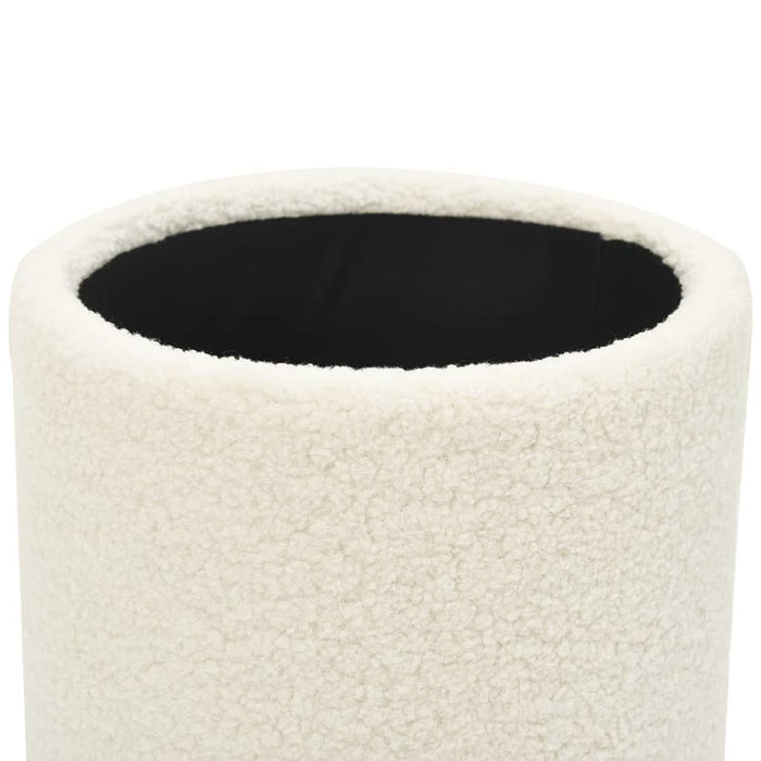 Sgabello Rotondo con Contenitore Bianco in Pile 340296