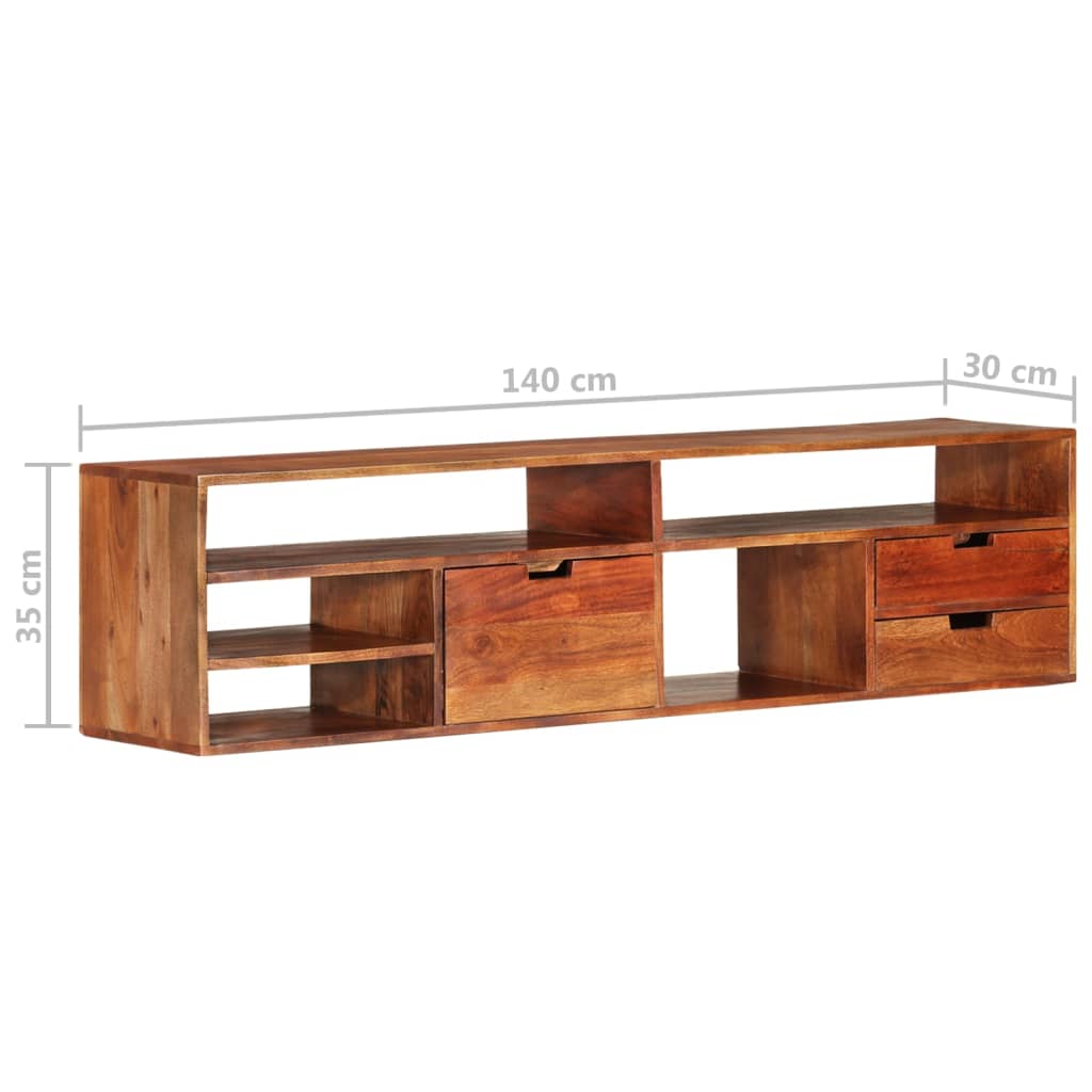 Mobile Porta TV 140x30x35 cm in Legno Massello di Acacia cod mxl 15566