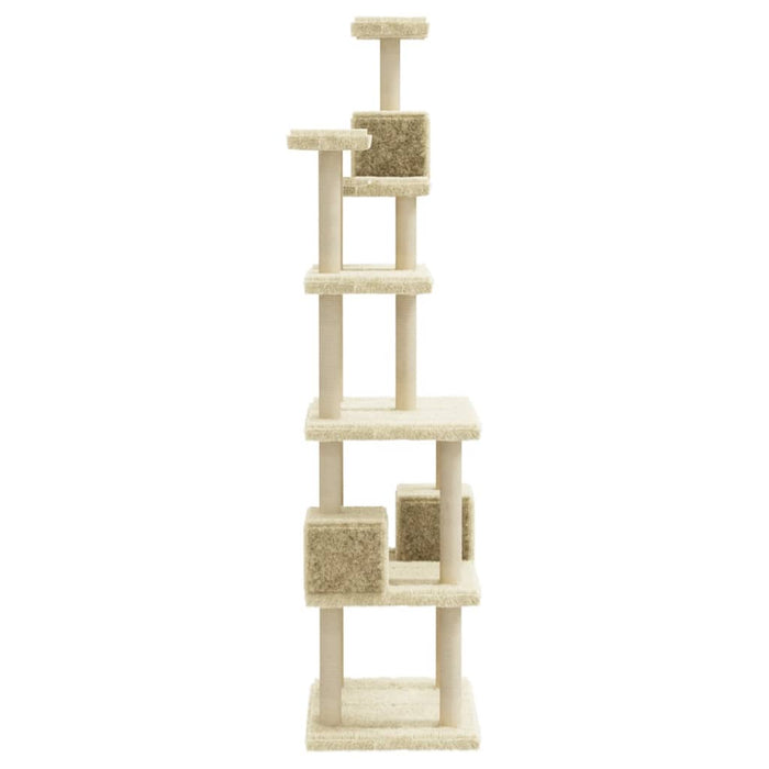 Albero per Gatti con Tiragraffi in Sisal Crema 188 cm cod mxl 8702