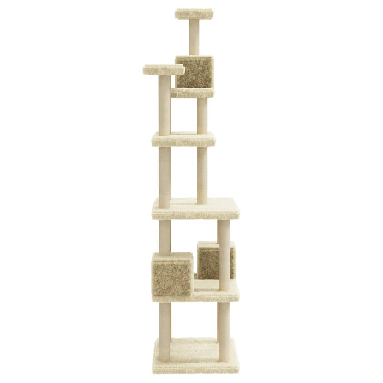 Albero per Gatti con Tiragraffi in Sisal Crema 188 cm cod mxl 8702