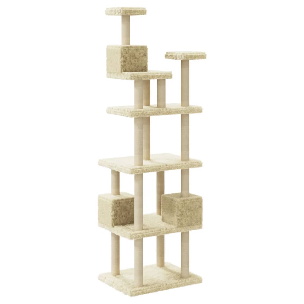 Albero per Gatti con Tiragraffi in Sisal Crema 188 cm cod mxl 8702