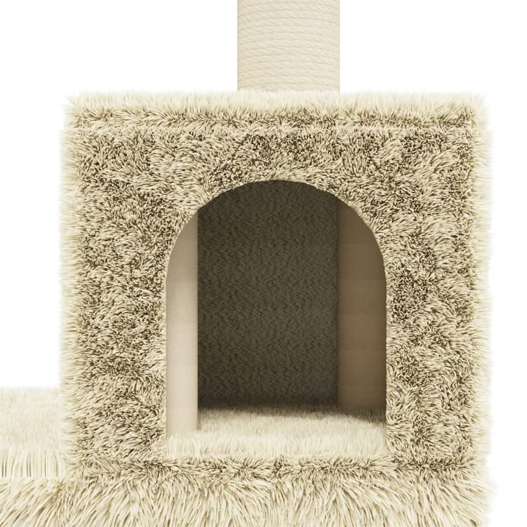 Albero per Gatti con Tiragraffi in Sisal Crema 188 cm 171488