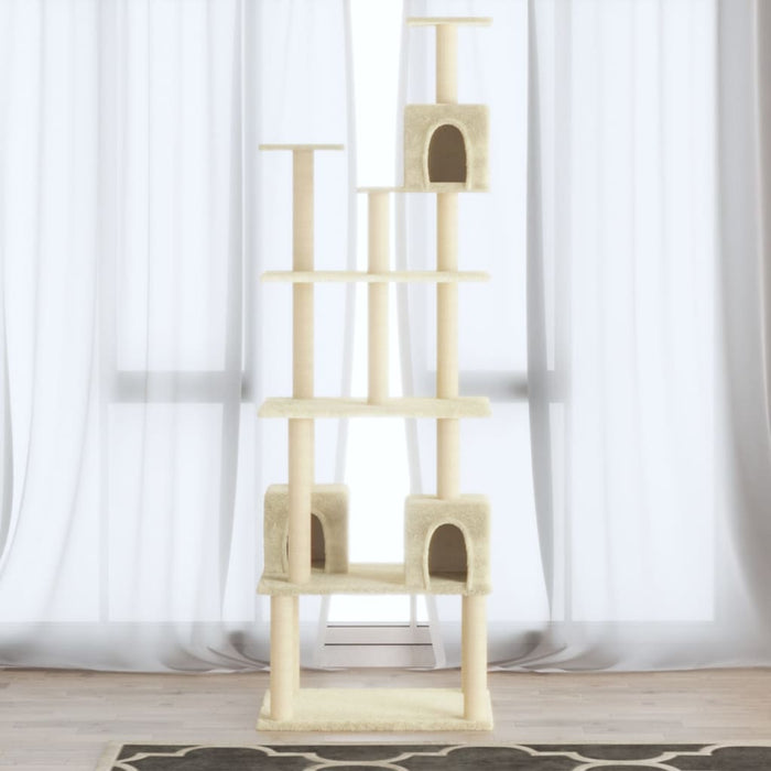 Albero per Gatti con Tiragraffi in Sisal Crema 188 cm cod mxl 8702