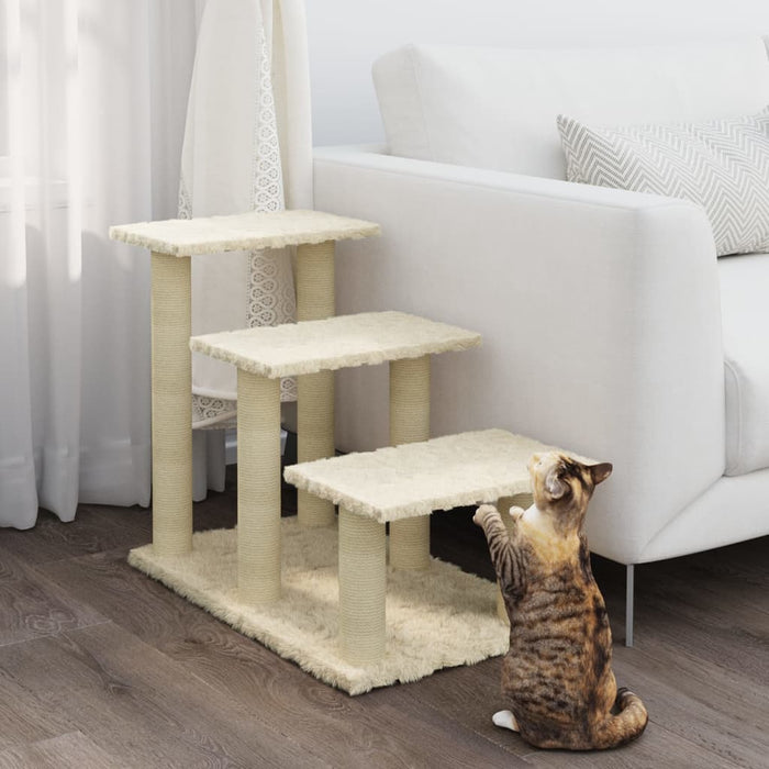 Albero per Gatti con Tiragraffi in Sisal Crema 50,5 cm