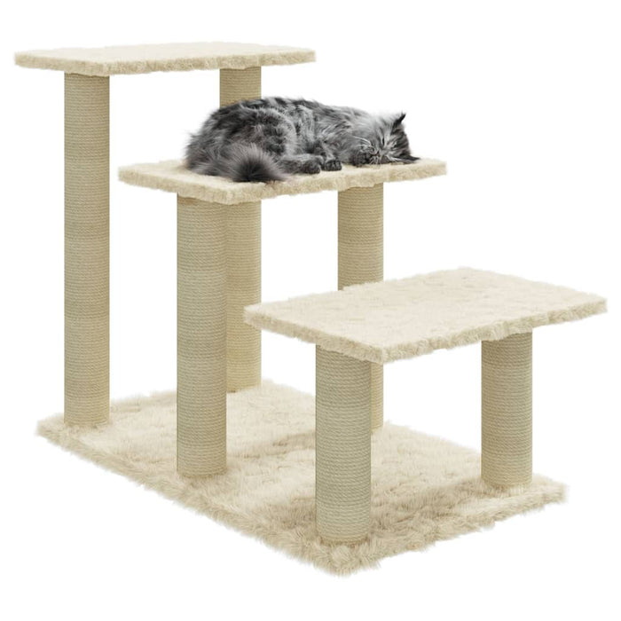 Albero per Gatti con Tiragraffi in Sisal Crema 50,5 cm