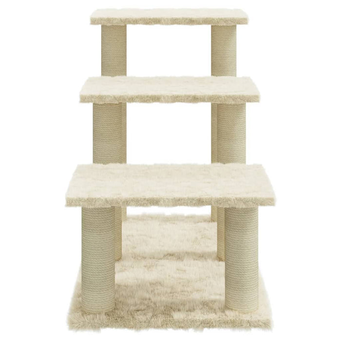 Albero per Gatti con Tiragraffi in Sisal Crema 50,5 cm