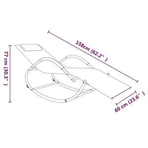 Lettino Prendisole a Dondolo Crema in Acciaio e Textilene cod mxl 23258