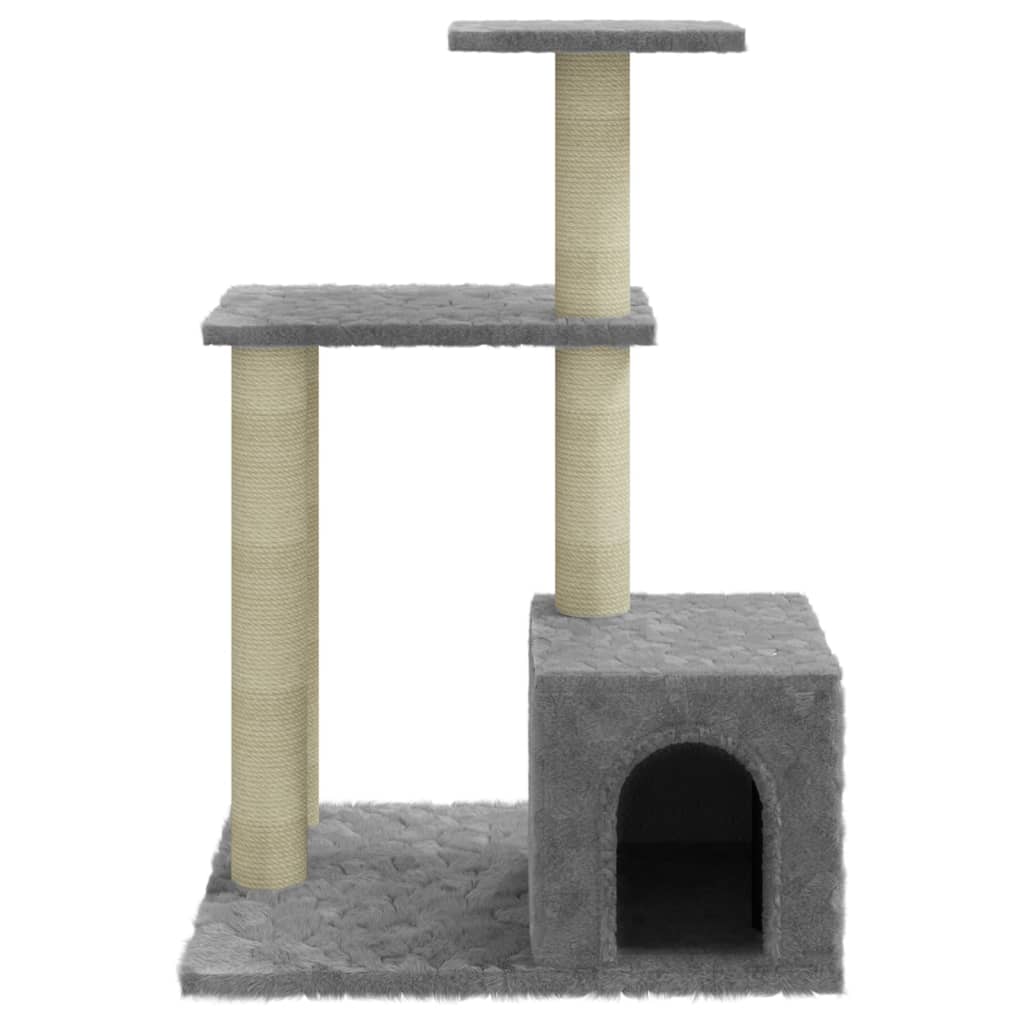 Albero per Gatti con Tiragraffi in Sisal Grigio Chiaro 71 cm 171510