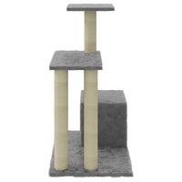 Albero per Gatti con Tiragraffi in Sisal Grigio Chiaro 71 cm 171510