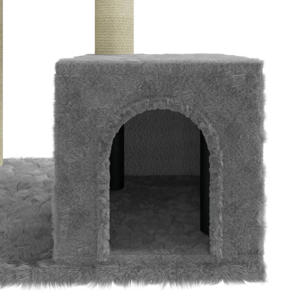 Albero per Gatti con Tiragraffi in Sisal Grigio Chiaro 71 cm 171510