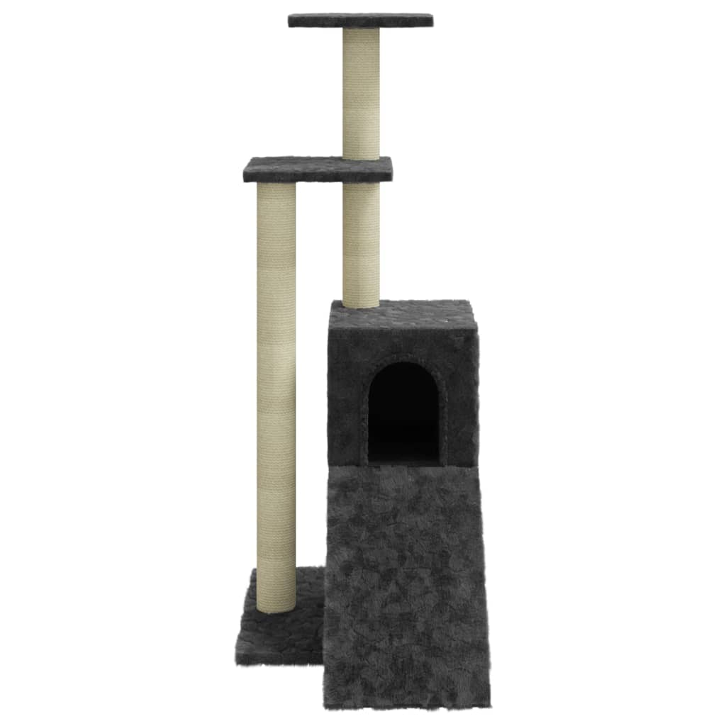 Albero per Gatti con Tiragraffi in Sisal Grigio Scuro 92 cm 171514