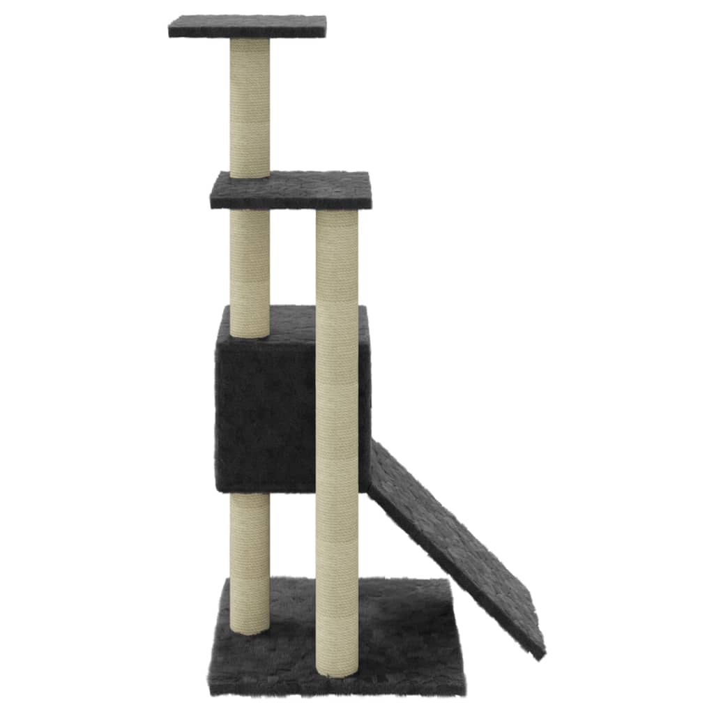 Albero per Gatti con Tiragraffi in Sisal Grigio Scuro 92 cm 171514