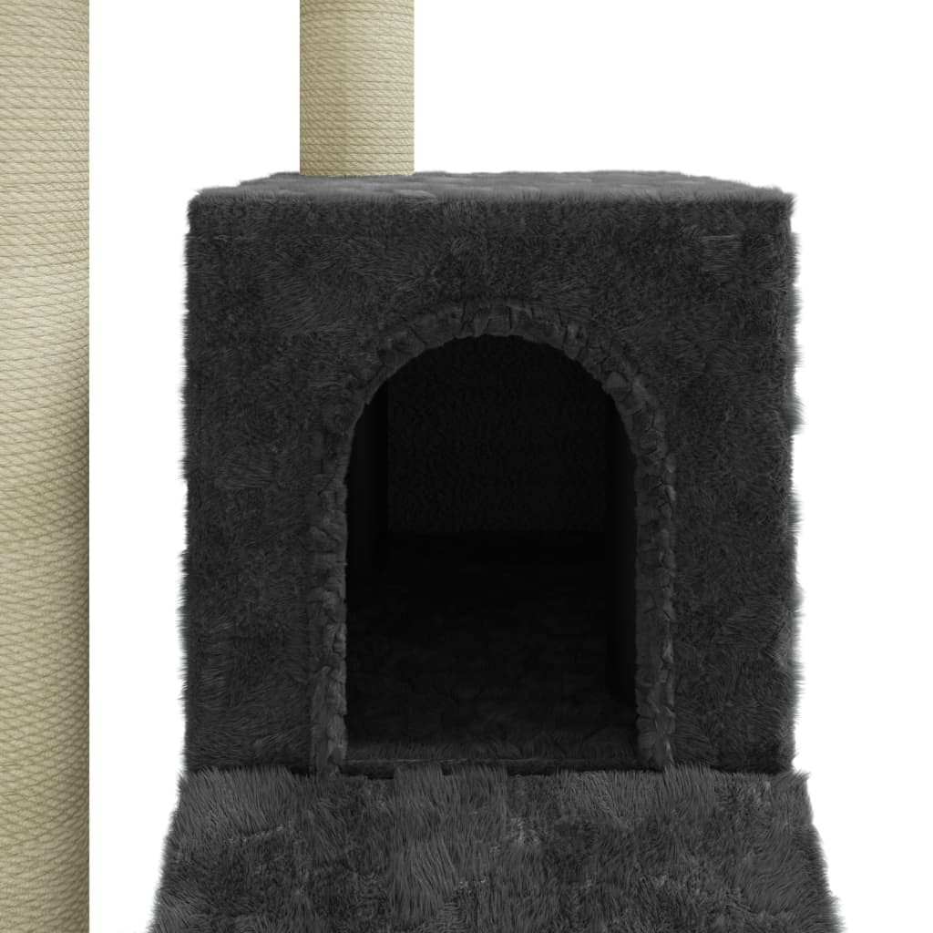 Albero per Gatti con Tiragraffi in Sisal Grigio Scuro 92 cm 171514