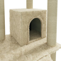 Albero per Gatti con Tiragraffi in Sisal Crema 155 cm cod mxl 5756