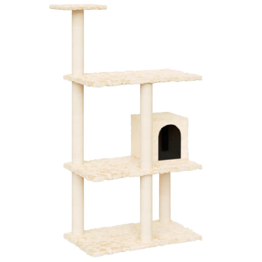 Albero per Gatti con Tiragraffi in Sisal Crema 119 cm 171518