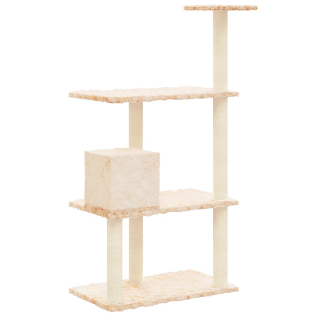 Albero per Gatti con Tiragraffi in Sisal Crema 119 cm cod mxl 11908