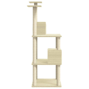 Albero per Gatti con Tiragraffi in Sisal Crema 141 cm cod mxl 8985