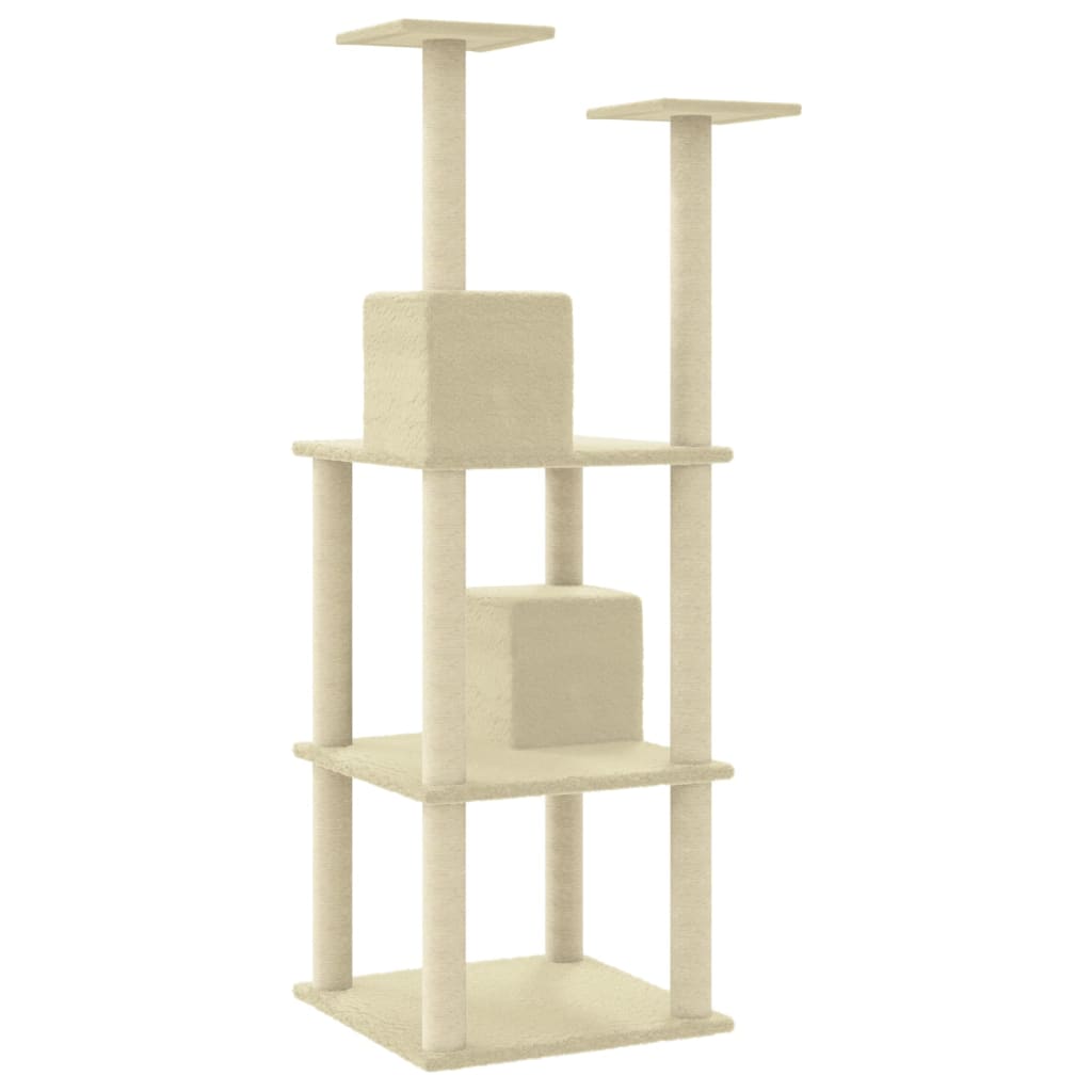 Albero per Gatti con Tiragraffi in Sisal Crema 141 cm cod mxl 8985