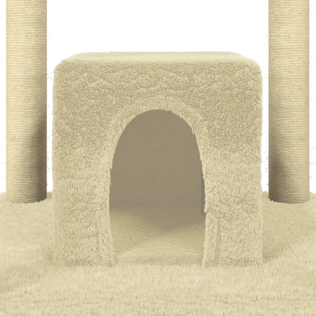 Albero per Gatti con Tiragraffi in Sisal Crema 174 cm 171533